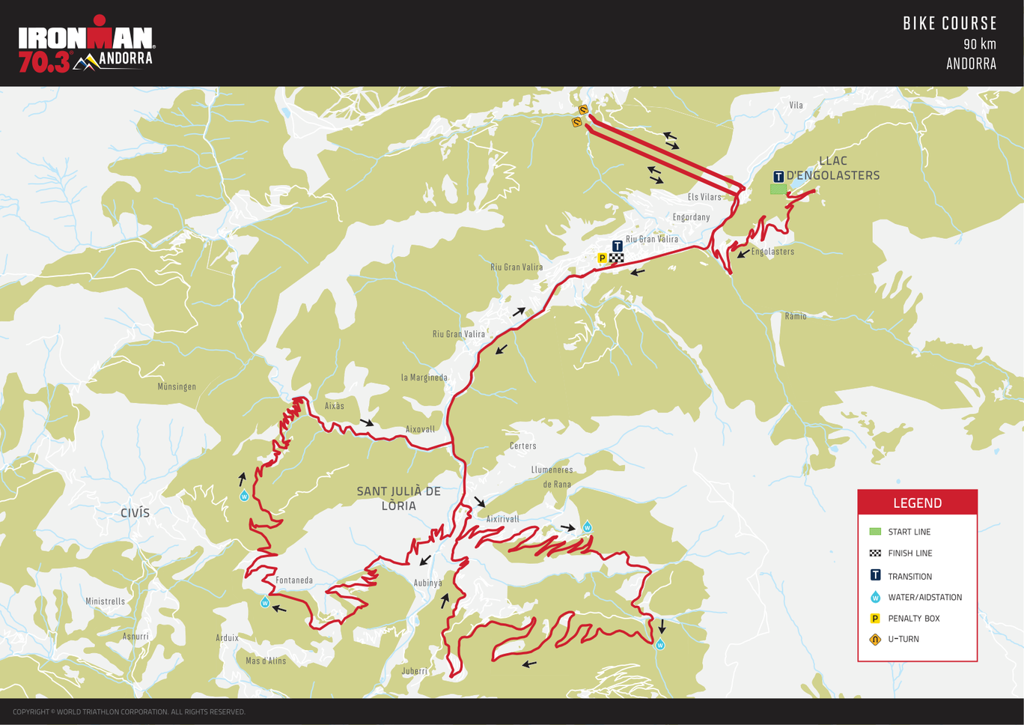 Ironman 70.3 Andorra Course Map Bike